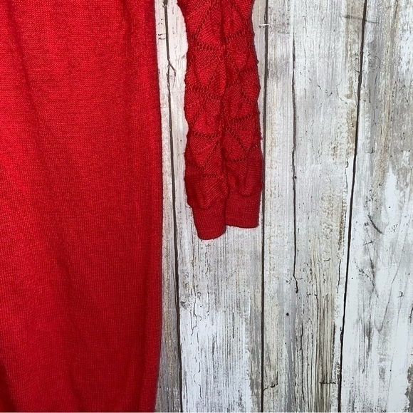 Anthropologie Sparrow Red Open Top Sweater - Picture 3 of 5